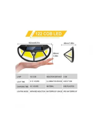 Fonksiyonel Sensörlü 122 Ledli Solar Bahçe Lambası