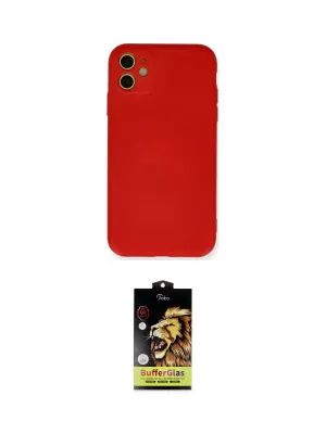 ieg™ iPhone 11 Kılıf Ahenk Serisi - Siyah Buffer Cam Ekran Koruyucu