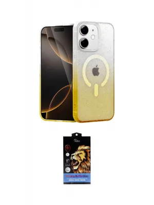 ieg™ iPhone 11 Kılıf Eksen Minimal Özel Seri - Siyah Buffer Hayalet Cam Ekran Koruyucu