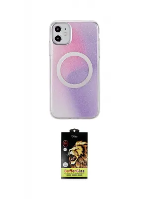 ieg™ iPhone 11 Kılıf Pusula Form - Siyah Buffer Cam Ekran Koruyucu