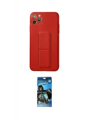 ieg™ iPhone 11 Pro Max Kılıf Akış Doku - Siyah 34D Izgaralı Cam