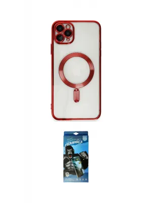 ieg™ iPhone 11 Pro Max Kılıf Nova Işık Özel Seri - Siyah 34D Izgaralı Cam