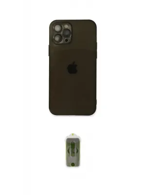 ieg™ iPhone 12 Pro Max Kılıf Ahenk Doku - Siyah Joko Magic 5D Hayalet Cam