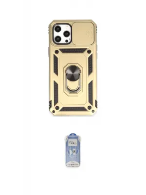 ieg™ iPhone 12 Pro Max Kılıf Ahenk Klasik - Siyah Joko Magic 5D Cam