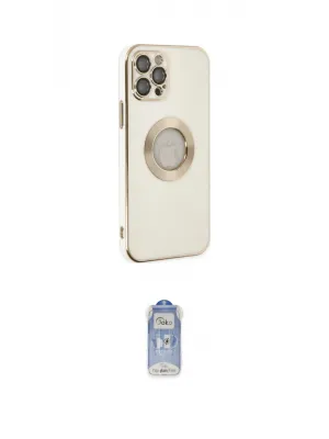 ieg™ iPhone 12 Pro Max Kılıf İz Form Serisi - Siyah Joko Magic 5D Cam