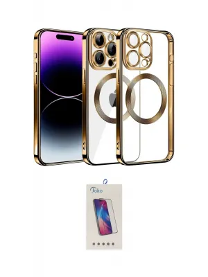 ieg™ iPhone 13 Pro Max Kılıf Pusula Form - Siyah Joko 5D Cam