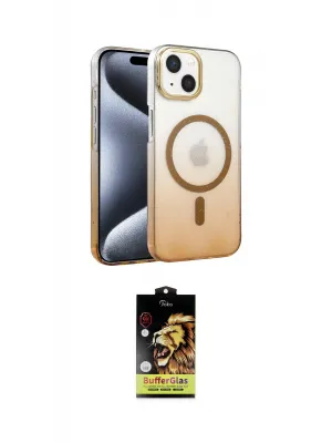 ieg™ iPhone 14 Kılıf Ahenk Doku Özel Seri - Siyah Buffer Cam Ekran Koruyucu