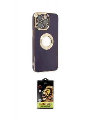 ieg™ iPhone 14 Pro Kılıf İz Form Serisi - Siyah Buffer Cam Ekran Koruyucu