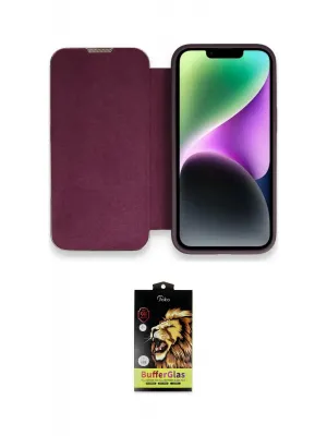 ieg™ iPhone 14 Pro Kılıf Siluet Minimal Serisi - Siyah Buffer Cam Ekran Koruyucu