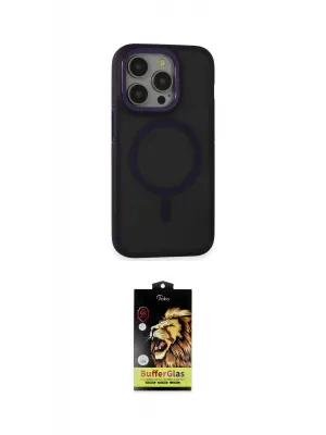ieg™ iPhone 14 Pro Max Kılıf Ahenk Form Serisi - Siyah Buffer Cam Ekran Koruyucu