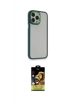 ieg™ iPhone 14 Pro Max Kılıf Eksen Doku Prime - Siyah Buffer Cam Ekran Koruyucu