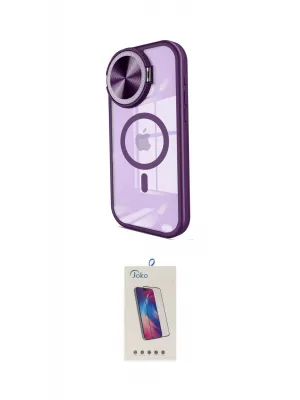 ieg™ iPhone 14 Pro Max Kılıf Kıvılcım Modern Koleksiyonu - Siyah Joko 5D Cam