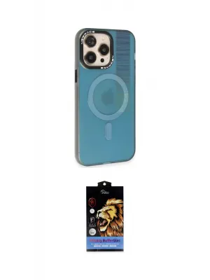 ieg™ iPhone 14 Pro Max Kılıf Siluet Modern Koleksiyonu - Siyah Buffer Hayalet Cam Ekran Koruyucu