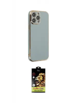 ieg™ iPhone 14 Pro Max Kılıf Yankı Serisi - Siyah Buffer Cam Ekran Koruyucu