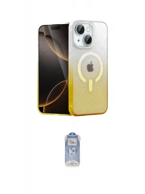 ieg™ iPhone 15 Plus Kılıf Eksen Minimal Özel Seri - Siyah Joko Magic 5D Cam