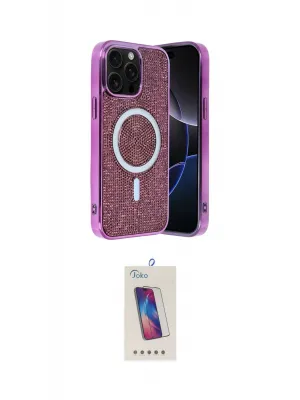 ieg™ iPhone 15 Pro Kılıf Eksen Çizgi - Siyah Joko 5D Cam