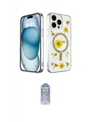 ieg™ iPhone 15 Pro Kılıf Kozmos Doku - Siyah Joko Magic 5D Cam