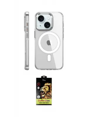 ieg™ iPhone 15 Pro Kılıf Nova Doku - Siyah Buffer Cam Ekran Koruyucu