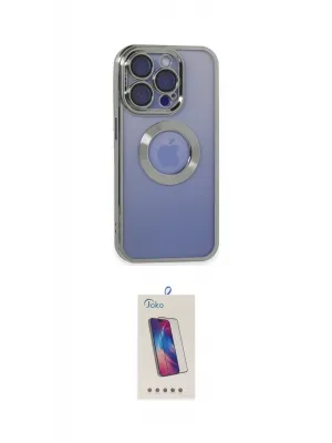 ieg™ iPhone 15 Pro Kılıf Pusula Form - Siyah Joko 5D Cam