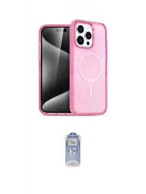 ieg™ iPhone 15 Pro Max Kılıf Eksen Doku Koleksiyonu - Siyah Joko Magic 5D Cam