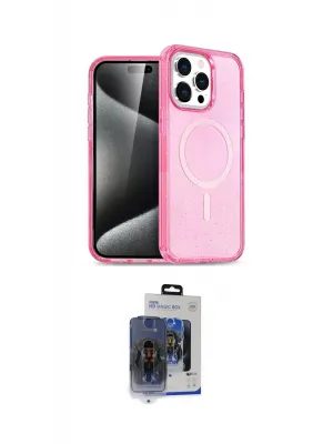 ieg™ iPhone 15 Pro Max Kılıf Eksen Doku Koleksiyonu - Siyah Vanessa Magic Cam