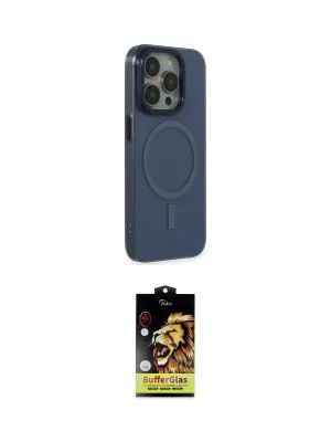 ieg™ iPhone 15 Pro Max Kılıf Eksen Işık Prime - Siyah Buffer Cam Ekran Koruyucu