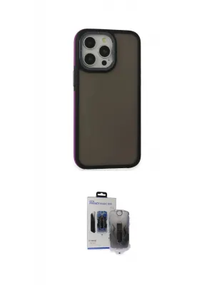 ieg™ iPhone 15 Pro Max Kılıf Eksen Işık - Siyah Vanessa Magic Hayalet Cam