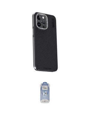 ieg™ iPhone 15 Pro Max Kılıf Kıvılcım Modern Özel Seri - Siyah Joko Magic 5D Cam
