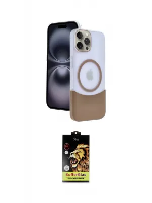 ieg™ iPhone 15 Pro Max Kılıf Kozmos Form Özel Seri - Siyah Buffer Cam Ekran Koruyucu