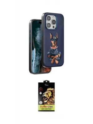 ieg™ iPhone 15 Pro Max Kılıf Nova Form Koleksiyonu - Siyah Buffer Cam Ekran Koruyucu