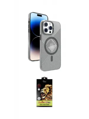 ieg™ iPhone 15 Pro Max Kılıf Nova Modern Prime - Siyah Buffer Cam Ekran Koruyucu
