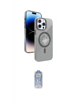 ieg™ iPhone 15 Pro Max Kılıf Nova Modern Prime - Siyah Joko Magic 5D Cam