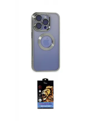 ieg™ iPhone 15 Pro Max Kılıf Pusula Form - Siyah Buffer Hayalet Cam Ekran Koruyucu