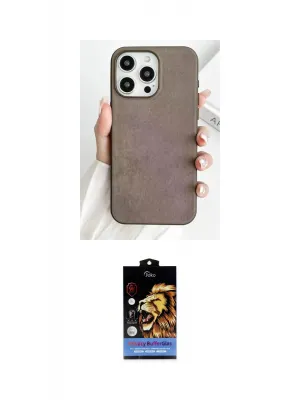 ieg™ iPhone 15 Pro Max Kılıf Pusula Modern - Siyah Buffer Hayalet Cam Ekran Koruyucu