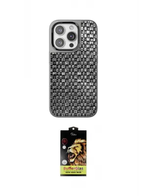 ieg™ iPhone 15 Pro Max Kılıf Siluet Form Serisi - Siyah Buffer Cam Ekran Koruyucu