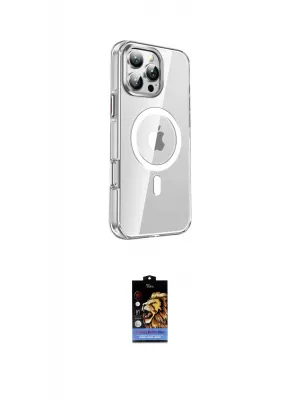 ieg™ iPhone 16 Pro Kılıf Nova Doku - Siyah Buffer Hayalet Cam Ekran Koruyucu