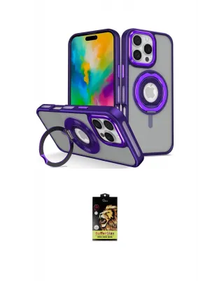 ieg™ iPhone 16 Pro Kılıf Nova Minimal Serisi - Siyah Buffer Cam Ekran Koruyucu