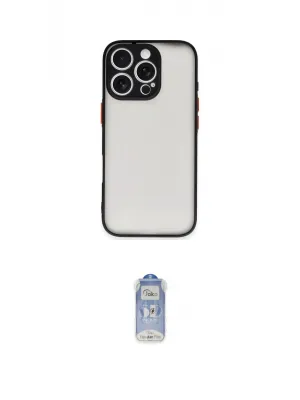 ieg™ iPhone 16 Pro Max Kılıf Ahenk Çizgi Serisi - Siyah Joko Magic 5D Cam