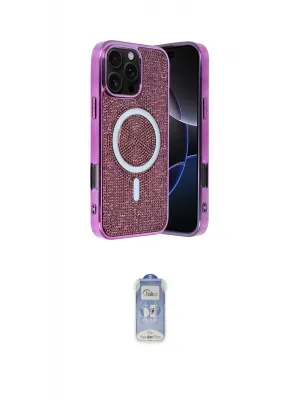 ieg™ iPhone 16 Pro Max Kılıf Eksen Çizgi - Siyah Joko Magic 5D Cam