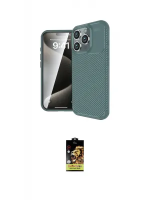 ieg™ iPhone 16 Pro Max Kılıf Eksen Form Prime - Siyah Buffer Cam Ekran Koruyucu