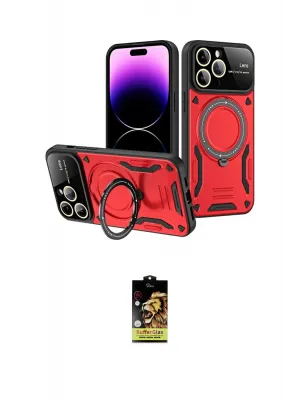 ieg™ iPhone 16 Pro Max Kılıf Kıvılcım Modern Serisi - Siyah Buffer Cam Ekran Koruyucu