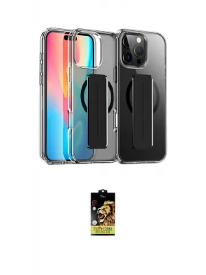 ieg™ iPhone 16 Pro Max Kılıf Nova Işık Koleksiyonu - Siyah Buffer Cam Ekran Koruyucu