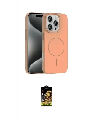 ieg™ iPhone 16 Pro Max Kılıf Siluet Doku Özel Seri - Siyah Buffer Cam Ekran Koruyucu