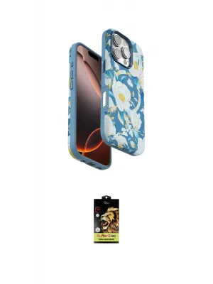 ieg™ iPhone 16 Pro Max Kılıf Siluet Doku - Siyah Buffer Cam Ekran Koruyucu