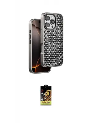 ieg™ iPhone 16 Pro Max Kılıf Siluet Form Serisi - Siyah Buffer Cam Ekran Koruyucu