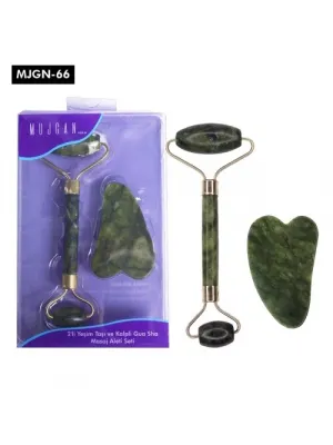 Jade Roller Gua Sha Taşı Seti