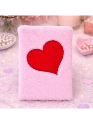 Kalpli Pembe Peluş Defter
