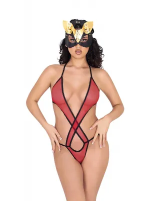 ieg™ Kırmızı Lcralı Tül Bodysuit - 935