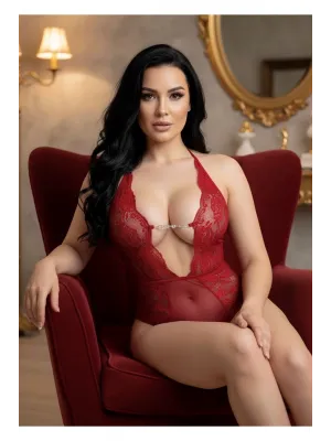 ieg™ Kırmızı Taşlı Bodysuit - 888