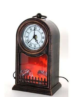 LED Işıklı Saatli Şömine - Model 1